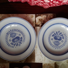 ARABIA BLUE ROSE LAUTASET, KÄSINMAALATTU, 4 KPL 1949-1951 - pikkukuva 2