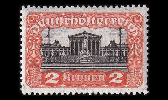 Itävalta 284A ** Parlamenttirakennus 2 Kr (12½) (1919)