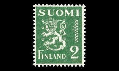 303 ** Leijona 2 mk vihreä (1945)