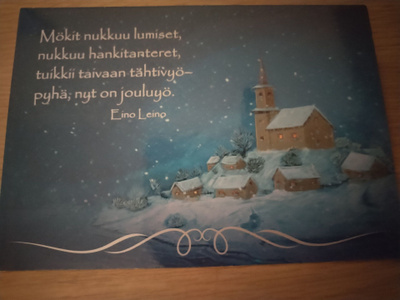 Joulu kortti, kulkematon.