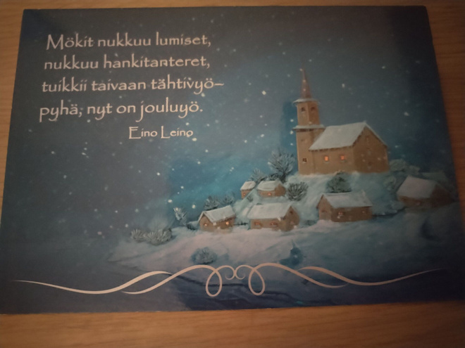 Joulu kortti, kulkematon.