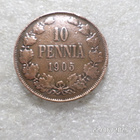 10  penniä   1905 siistikuntoinen   kl 8-9 - pikkukuva 1