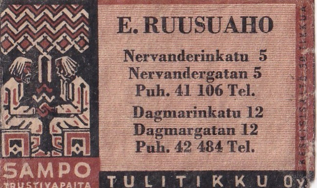 E. Ruusuaho , Nervanderinkatu 5, Dagmarinkatu 12  b509