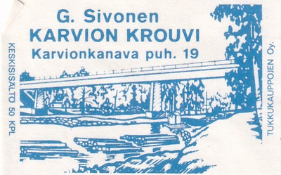 Karvionkanava. G. Sivonen. Karvion Krouvi ,  s64