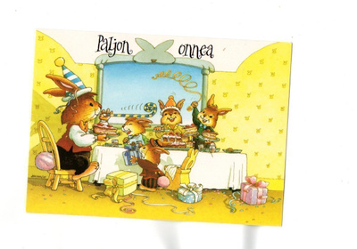 Pupujen juhlat... "PALJON ONNEA" -KORTTI / (Cardtoon)