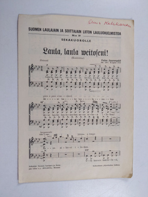 Toivo Saarenpää : Laula, laula neitoseni!