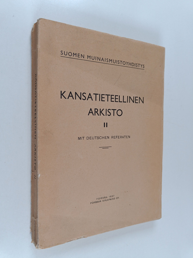 T. I. (toim.) Itkonen ym. : Kansatieteellinen arkisto 2