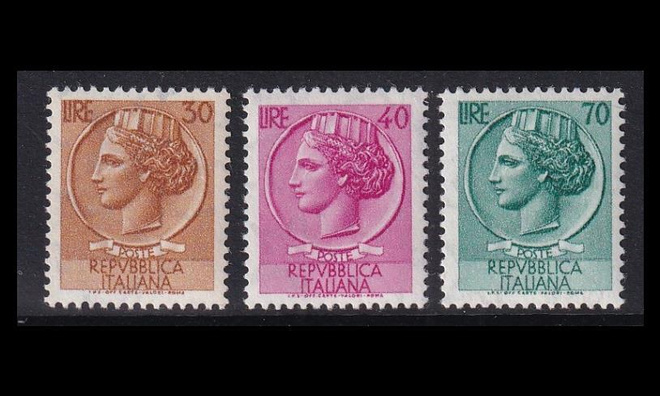 Italia 1073-5 ** Käyttösarja Turrita (1960)