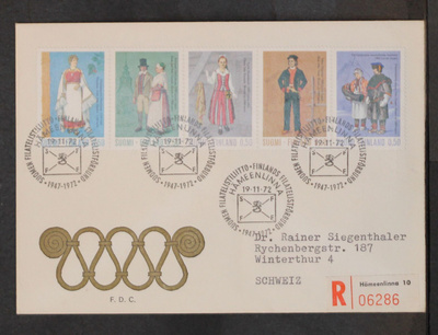 # 23751 # V-4  5-rivilö R-FDC > Sveitsi - 1972