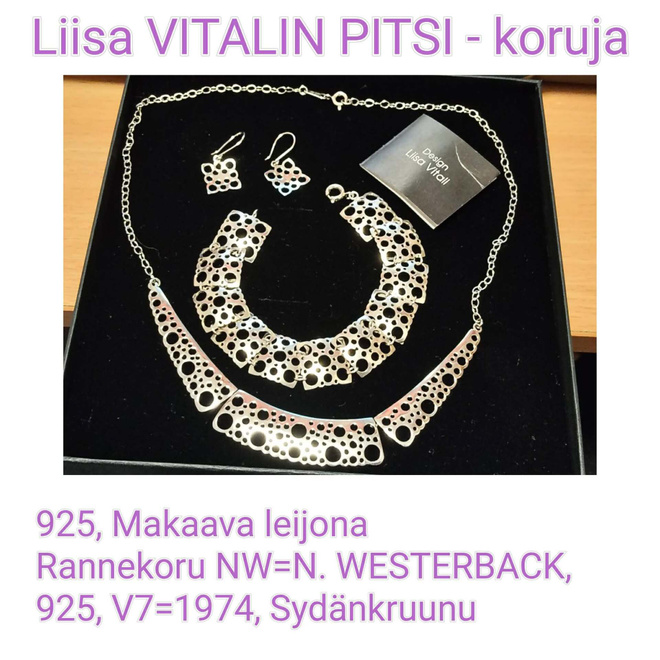 LIISA VITALI, PITSI-KORUSETTI  , korvakorut tapit tai koukut
