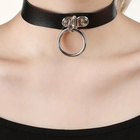 Seksikäs musta kaulapanta choker renkaalla BDSM-tyyli - pikkukuva 2