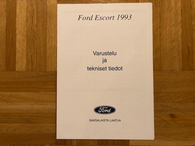 Esite Ford Escort 1993 varusteet ja tekniset tiedot