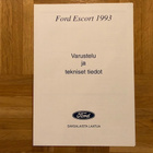 Esite Ford Escort 1993 varusteet ja tekniset tiedot - pikkukuva 1
