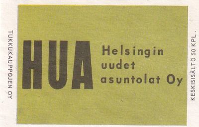 Helsinki, HUA, Helsingin Uudet asuntolat Oy.  s92