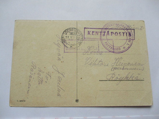 1939 Kenttätykistörykmentti kortilla