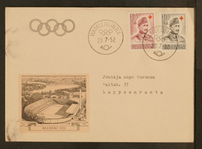 # 23793 # Olympia Hämeenlinna 20.7.52 kirje Lappeenranta