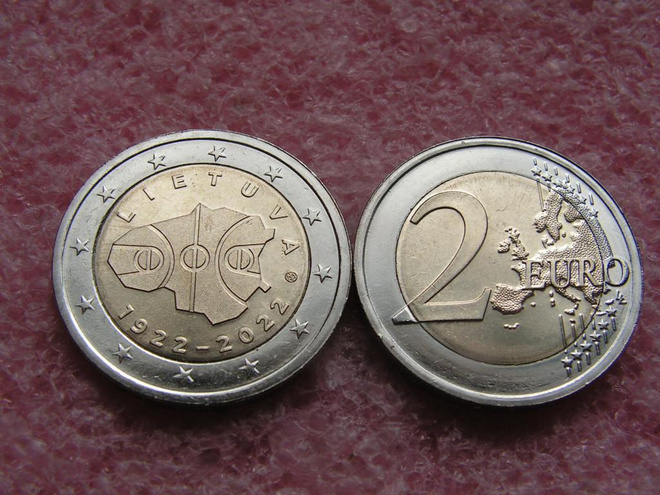 Liettua 2 € 2022 Koripallo 100 vuotta,UNC