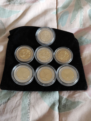 7 kpl 2€ UNC Suomi erikoiskakkosta mm. 3 risurahaa