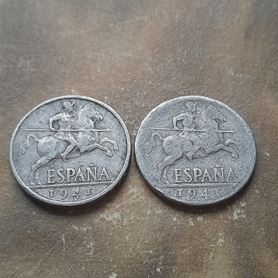 Espanja Diez cents 1941, 2 kpl