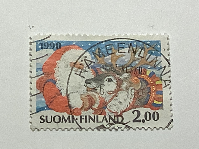1122 / 1990 Joulu Joulupukki o leimattu