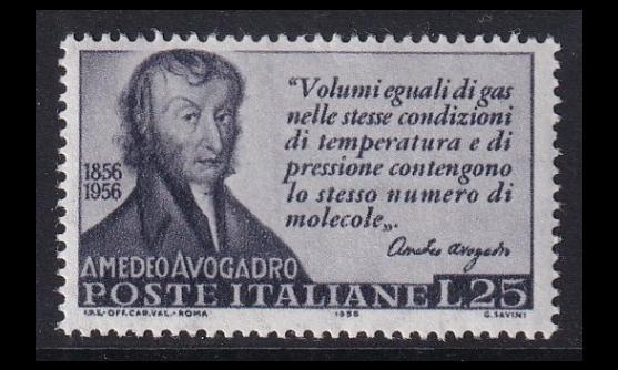 Italia 972 ** Fyysikko Amadeo Avogadro (1956)