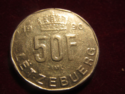 50 francs 1990. Luxemburg