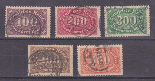 Saksa 1922-23  LaPe 227-231 vesileima ruutu.