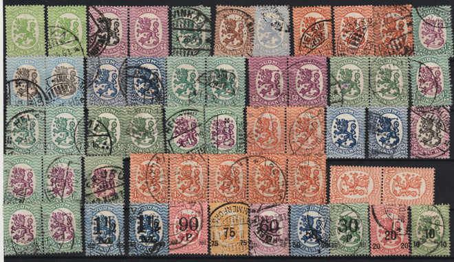 1917 Saarismallia erä II , hakaristi, postitorvi ym. 54kpl