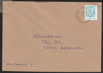 Postilähetys - Yl.m. 1,50 (LAPE 951) Rusko 3.1.1985