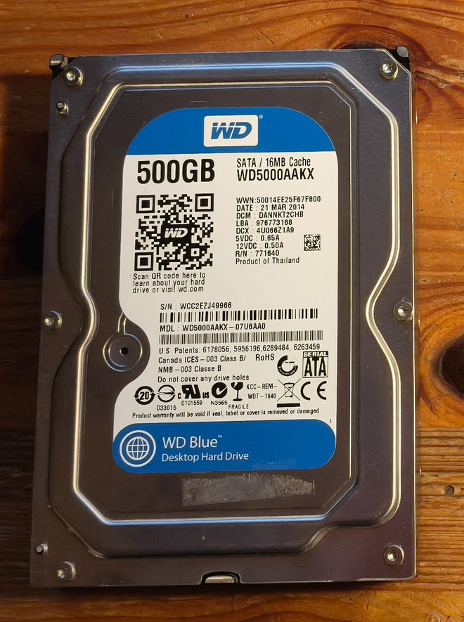 500GB 3,5" kiintolevy