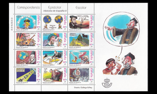 Espanja 3656-67kb ** Koulupostimerkit historia (2001)