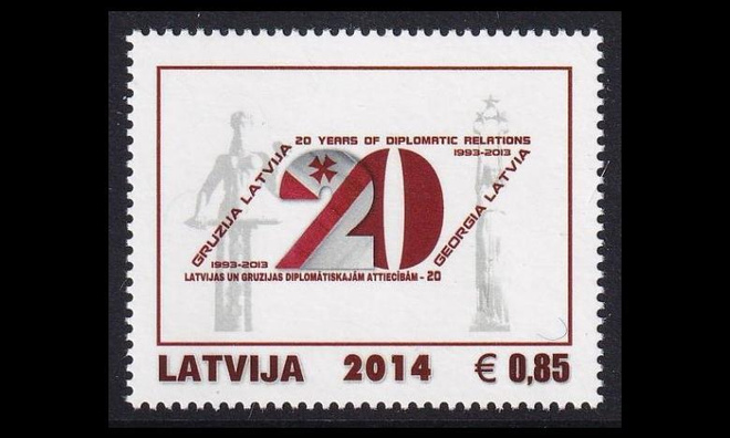 Latvia 903 ** Diplomaattisuhteet Georgiaan 20v (2014)