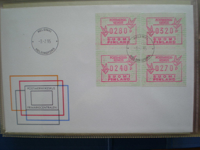 FDC - ATM 28 Santa C 2,40 / 2,70 / 2,80 / 3,20 mk 3.7.1995