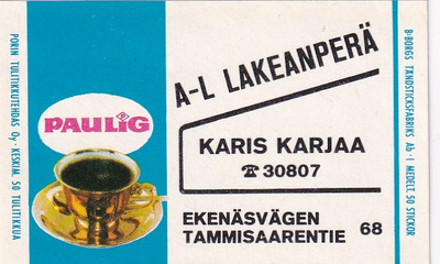 Karis, Karjaa, A-L Lakeanperä , Paulig   3/11