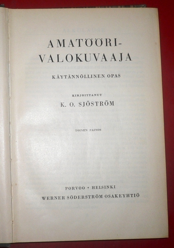 K. O. Sjöström : Amatöörivalokuvaaja  v. 1952 2.p.