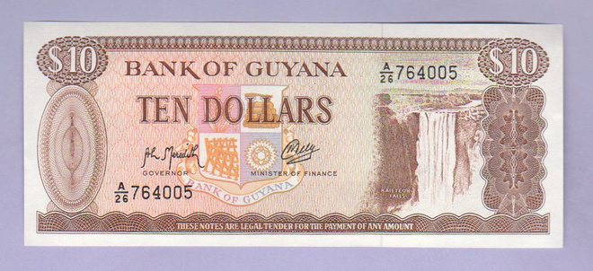 Guyana 10 Dollars v.1992 UNC P-23f
