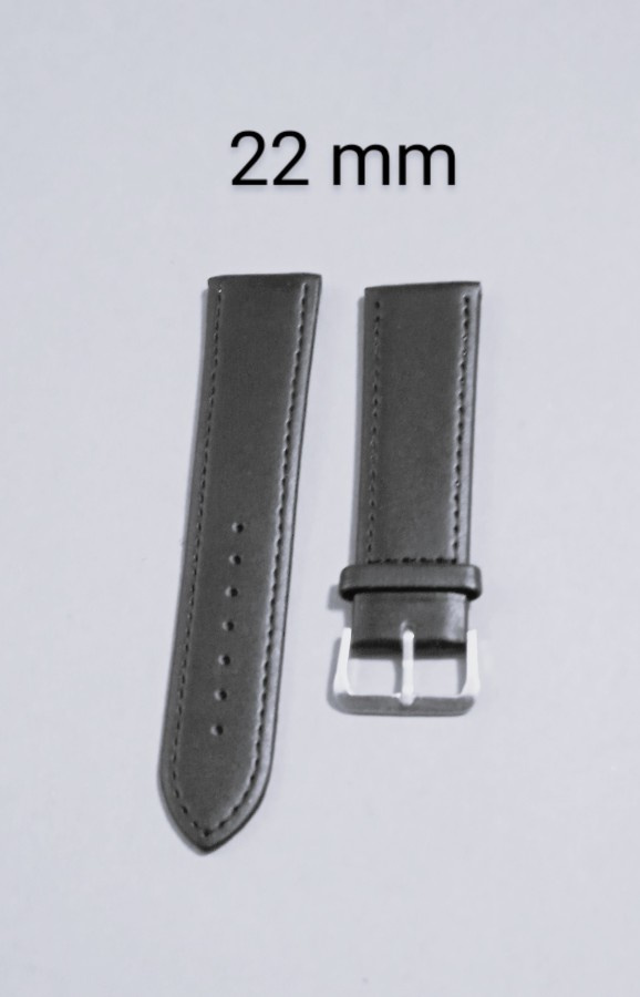 Nahkahihna Miesten Kelloon  musta 22 mm