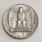 Italia 5 Lire 1929R, Vittorio Emanuele III, hopeakolikko - pikkukuva 1