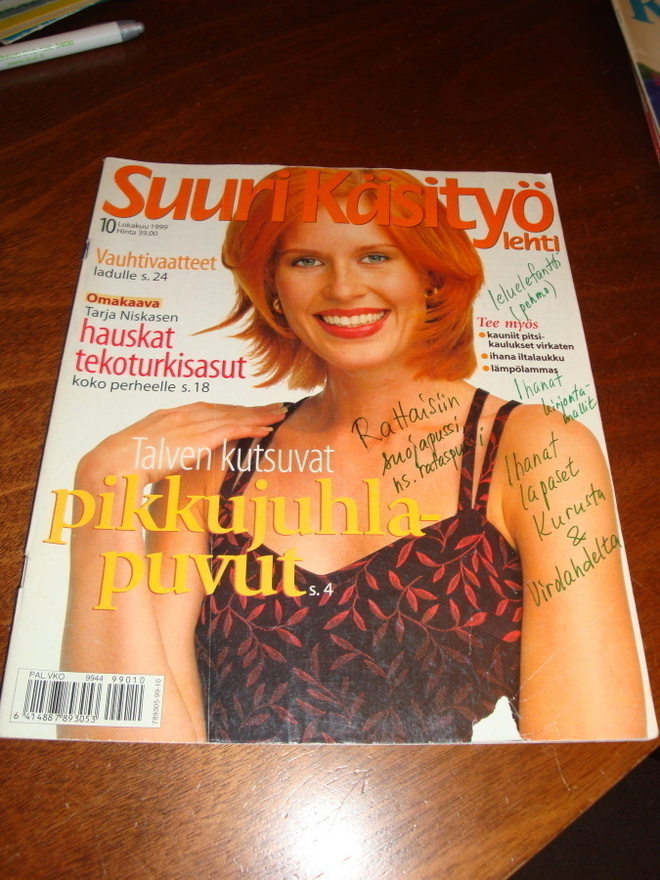 SUURI KÄSITYÖ  -LEHTI 10/ 1999 IHANAT LAPASET KURUSTA JA...