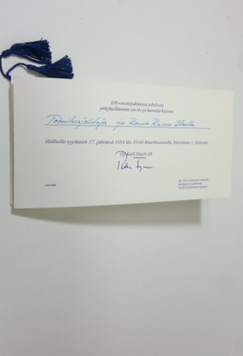 Peter Fazer : Fazer 100 (signeerattu) : virallinen kutsu ...