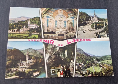 SOUVENIR de LOURDES, " NOS BELLES PYRENEES", kulkenut pk.