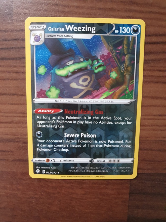 Pokemon Galarian Weezing 042/072 Reverse Holo Rare