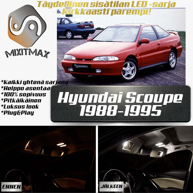 Hyundai Scoupe Sisätilan LED-sarja 9-osainen