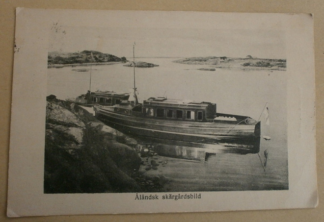 Ahvenanmaa / Åland, veneitä, saaristonäkymä, p. 1921