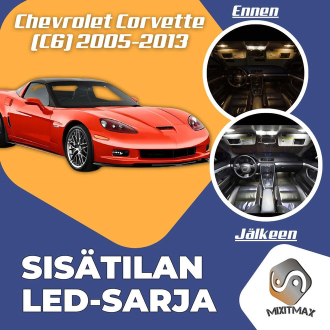 Chevrolet Corvette (C6) Sisätilan LED-sarja 8-os