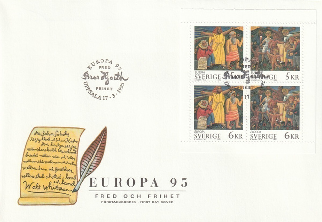 RUOTSI - 1995 Fa 1893/96 FDC KUORI