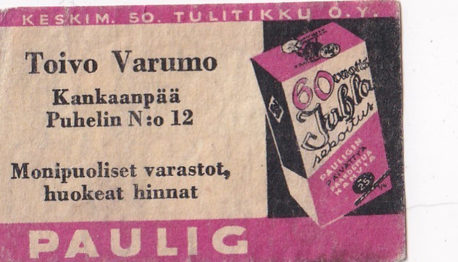 Kankaanpää. Toivo Varumo , Paulig b490