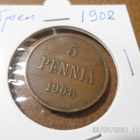 5  penniä 1908   Rahakehyksessä  Kl  5  Siisti raha - pikkukuva 1
