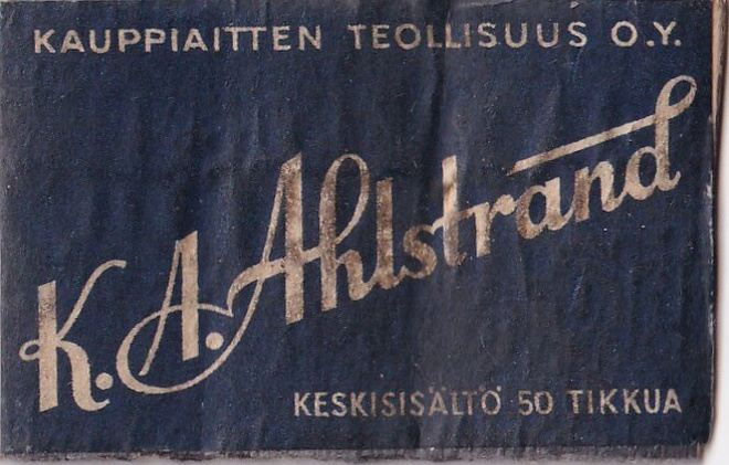 K. A. Ahlstrand, Kauppiaitten Teollisuus. s80