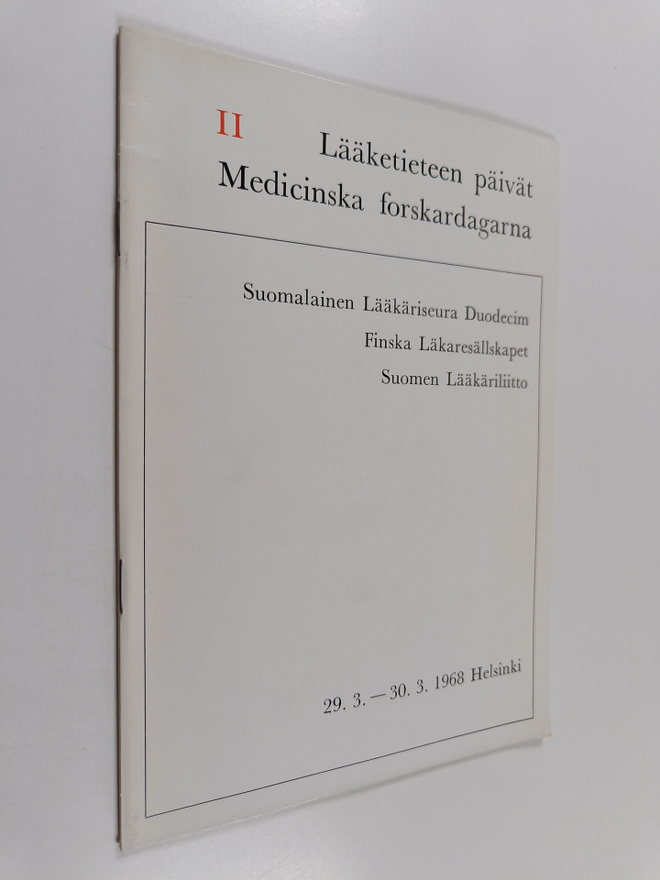 Lääketieteen päivät 2 : 29. 3. - 30. 3. 1968 helsinki